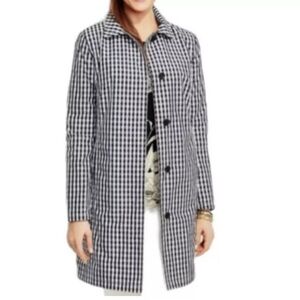 Talbots hotsell black and white gingham checkered raincoat blazer jacket 2P NWT